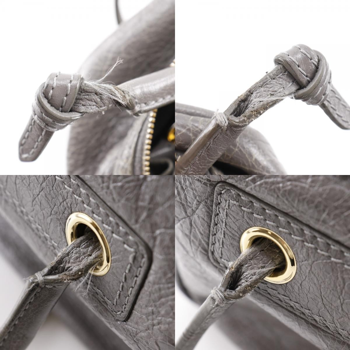 Balenciaga Blanket Square Bag Leather, GRAY, LEATHER, Handbag