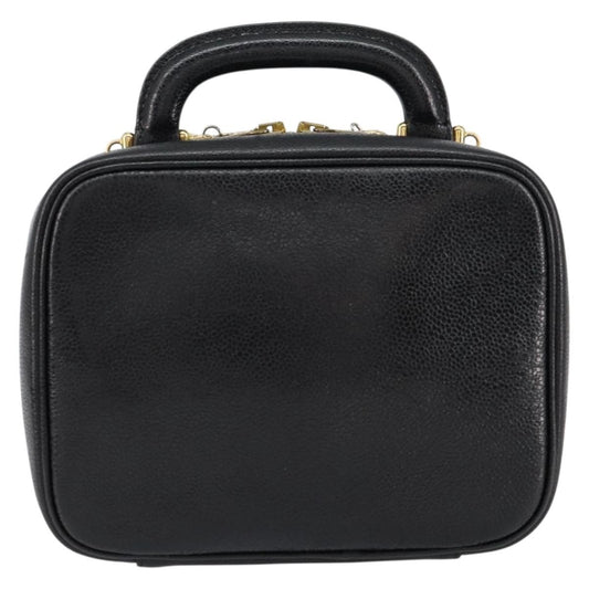Chanel Vintage Timeless Zip Around Vanity Case Caviar, BLACK, LEATHER, Clutche & pouche