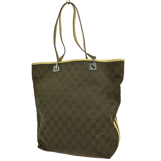 Gucci Vintage Bucket Shopping Tote GG Canvas, BROWN, CANVAS, Tote bag
