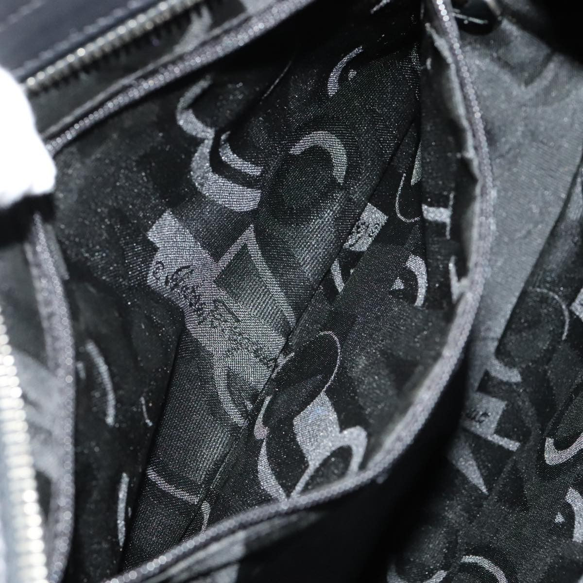 Salvatore Ferragamo Vala Handbag Canvas, BLACK, CANVAS, Handbag