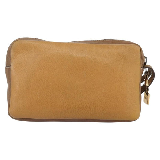 Loewe Anagram Clutch Bag Leather, BEIGE, LEATHER, Clutche & pouche