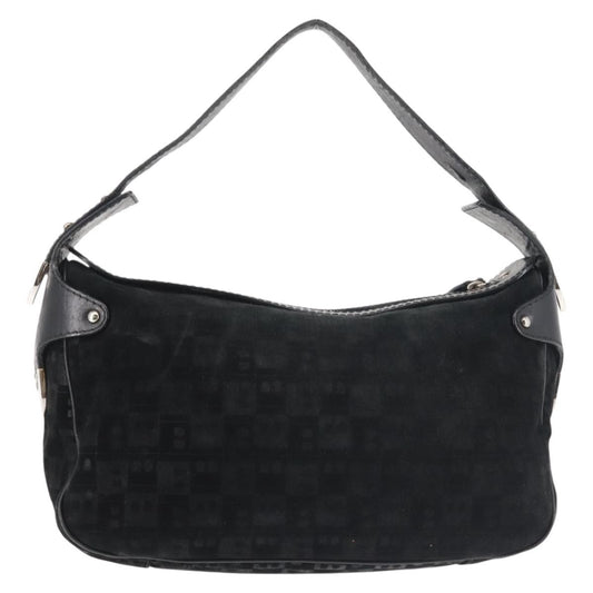 Bally Vintage Shoulder Bag Suede, BLACK, SUEDE, Shoulder bag