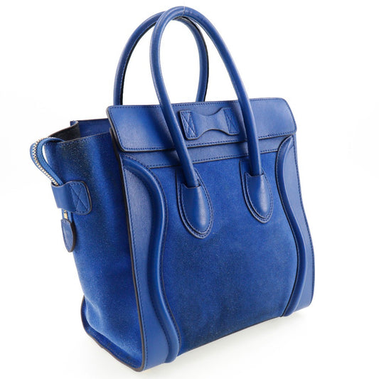 Celine Luggage Bag Suede, BLUE, SUEDE, Handbag