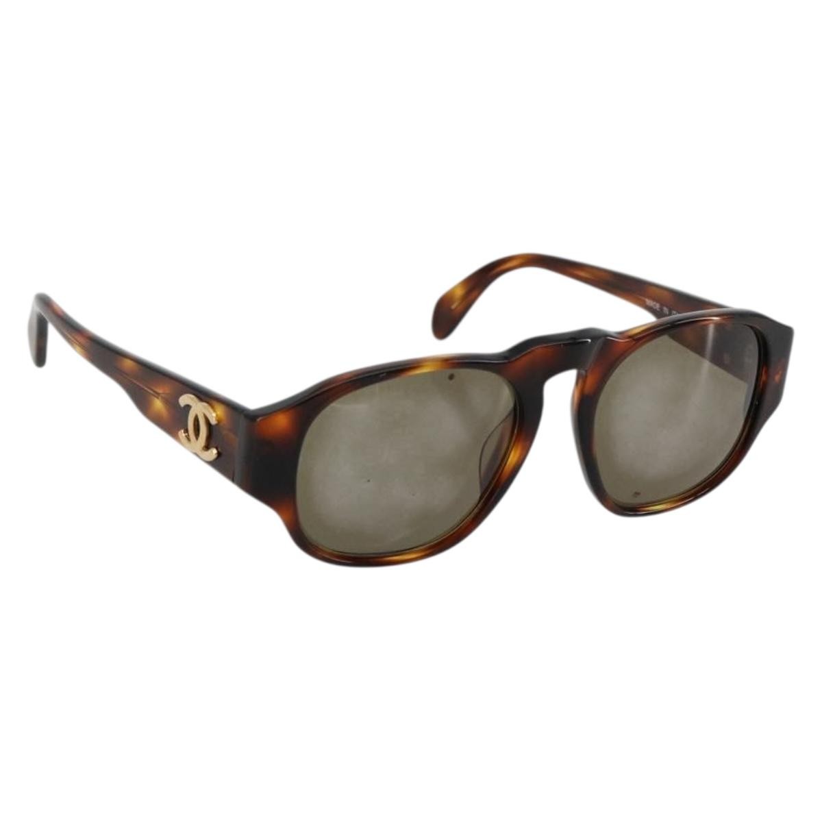 Chanel Logo CC Sunglasses Plastic, Brown, Plastic, Sunglasses