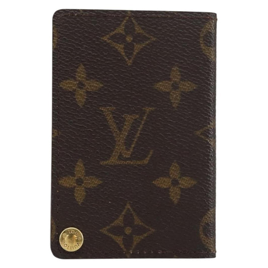 Louis Vuitton Porte Cartes Pression Card Case Monogram Canvas, BROWN, CANVAS, Card Holders
