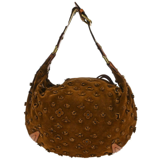 Louis Vuitton Onatah Hobo Suede, BROWN, SUEDE, Handbag