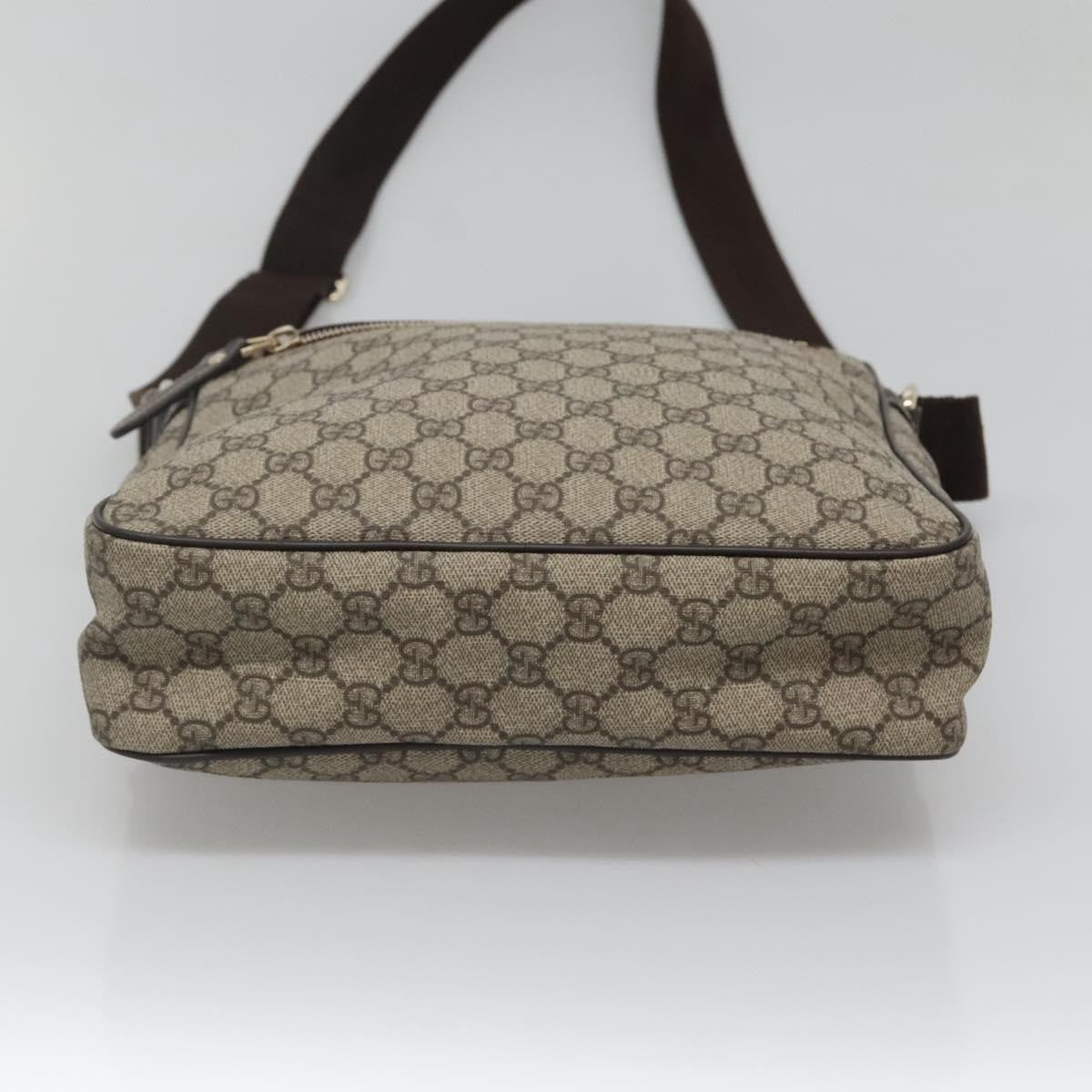 Gucci Front Zip Messenger GG Coated Canvas, BEIGE, CANVAS, Shoulder bag