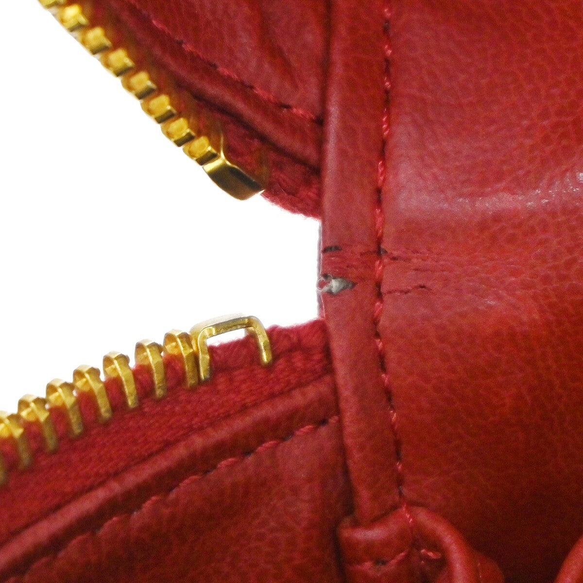 Chanel Vintage Timeless Cosmetic Case Caviar, RED, LEATHER, Handbag