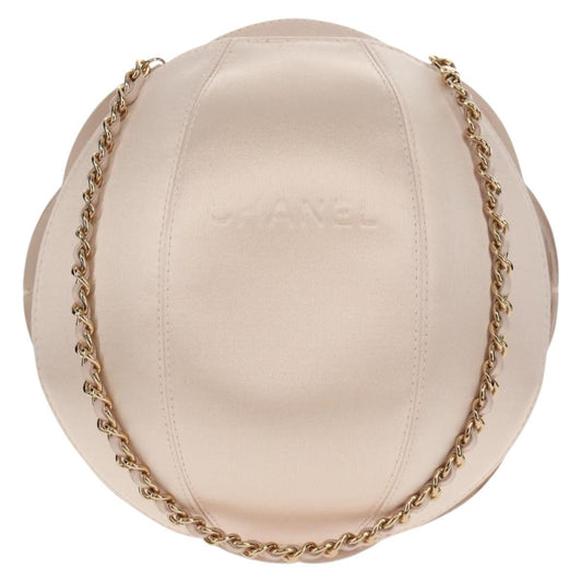 Chanel Camellia Round Clutch with Chain Satin, PINK, SATIN, Clutche & pouche