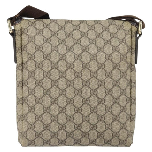 Gucci Flap Messenger GG Coated Canvas, BEIGE, CANVAS, Shoulder bag