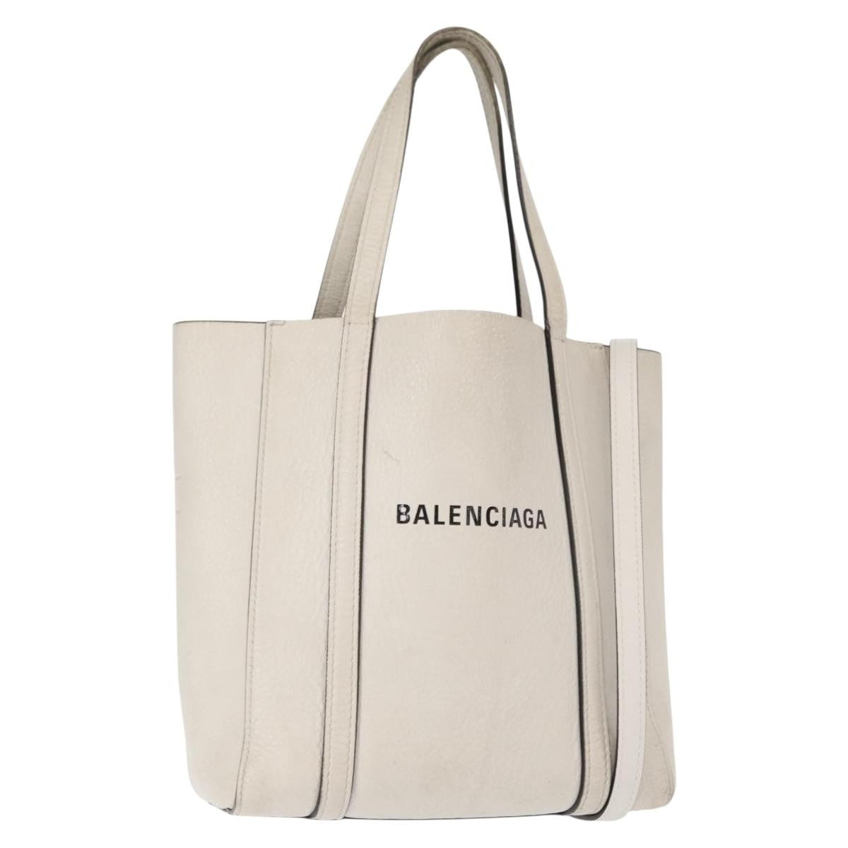 Balenciaga Everyday Tote Leather, WHITE, LEATHER, Tote bag