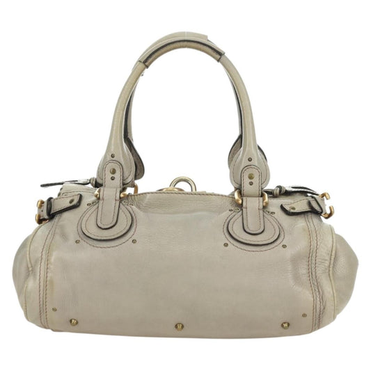 Chloe Paddington Lock Handbag Leather, Beige, Leather, Handbag