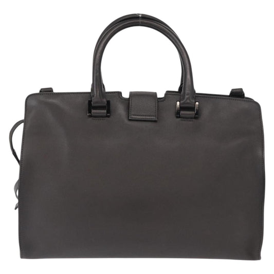 Saint Laurent Monogram Cabas Leather, GRAY, LEATHER, Tote bag