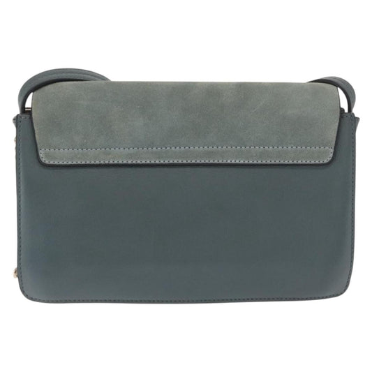 Chloe Faye Shoulder Bag Leather and Suede, GREEN, LEATHER, Shoulder bag