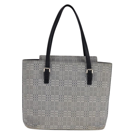 Burberry Nova Check Tote Canvas and Leather, GRAY, CANVAS, Tote bag
