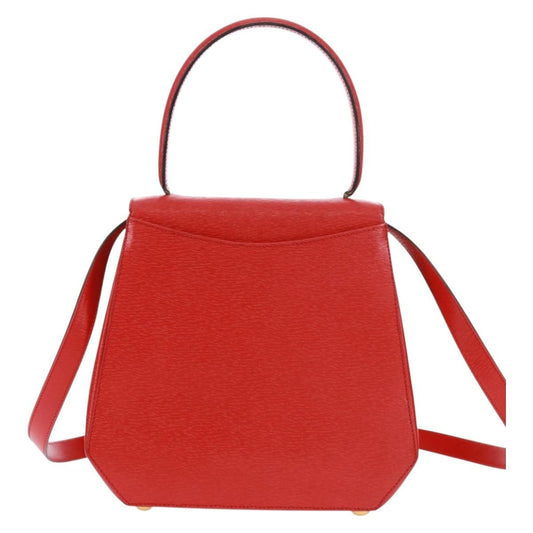 Celine Vintage Triomphe Flap Bag Leather, RED, LEATHER, Shoulder bag