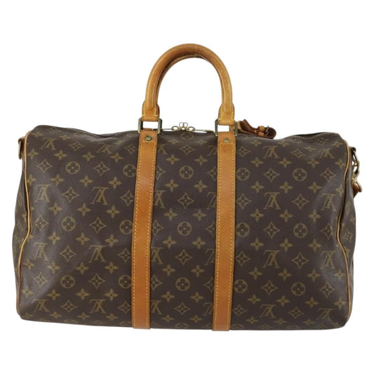 Louis Vuitton Keepall Bandouliere Bag Monogram Canvas, BROWN, CANVAS, Travel bag