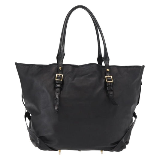 Burberry Vintage Tote Leather, BLACK, LEATHER, Tote bag