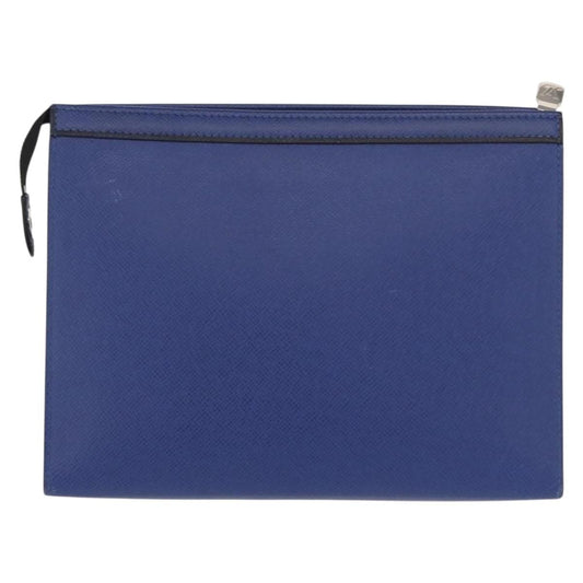 Louis Vuitton Pochette Voyage Taiga Leather, Blue, Leather, Clutch