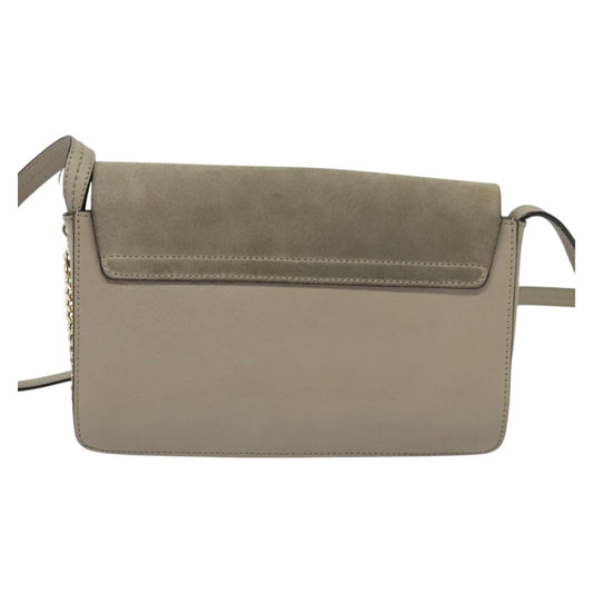 Chloe Faye Shoulder Bag Leather and Suede, Beige, Leather, Shoulder Bag