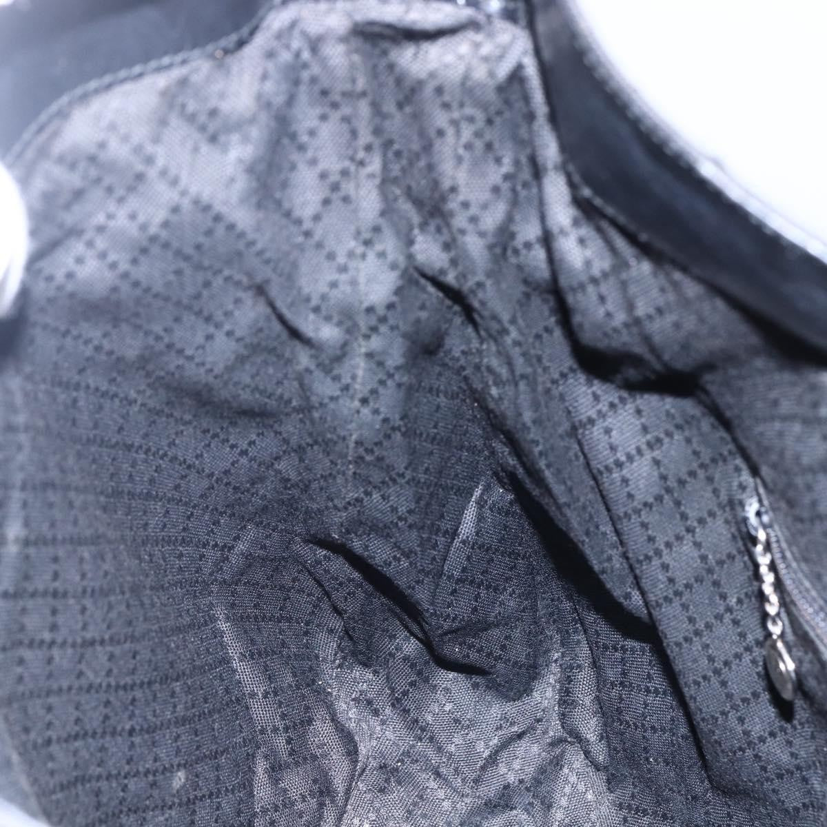 Gucci Vintage Bamboo Handle Open Hobo Nylon, BLACK, NYLON, Handbag