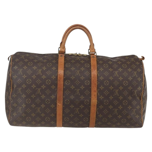 Louis Vuitton Keepall Bag Monogram Canvas, BROWN, CANVAS, Travel bag