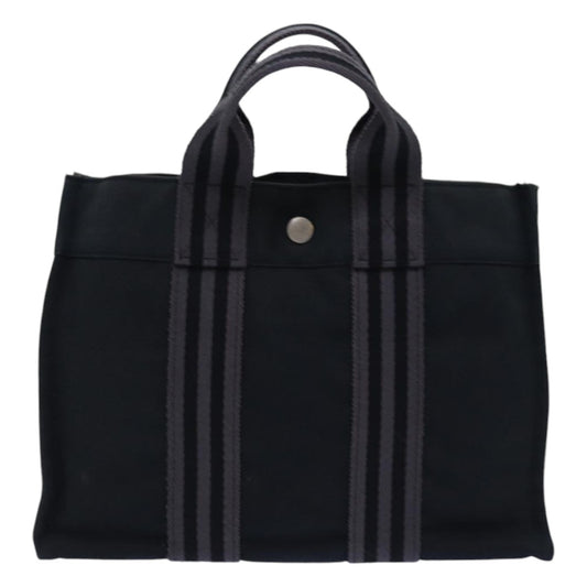 Hermes Fourre Tout Tote Canvas, GRAY, CANVAS, Tote bag