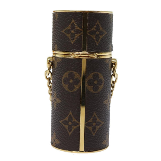 Louis Vuitton Lipstick Case on Chain Monogram Canvas, BROWN, CANVAS, Clutche & pouche