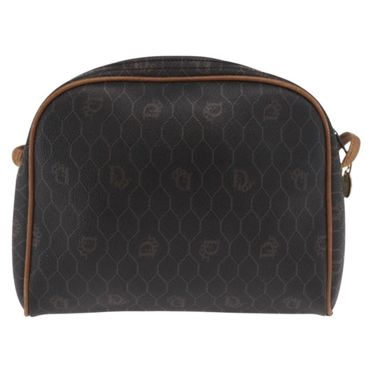 Christian Dior Vintage Honeycomb Shoulder Bag Canvas and Leather, BLACK, CANVAS, Shoulder bag