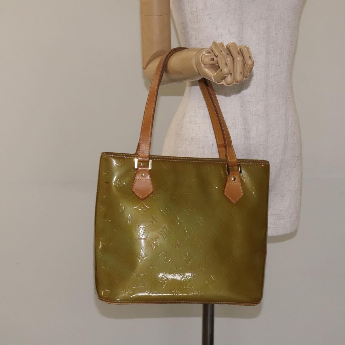 Louis Vuitton Houston Handbag Monogram Vernis, BLUE, PATENT_LEATHER, Handbag