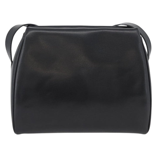 Celine Circle Logo Shoulder Bag Leather, BLACK, LEATHER, Shoulder bag