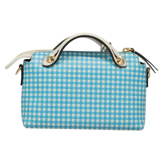 Fendi By The Way Satchel Printed Leather, BLUE, LEATHER, Handbag