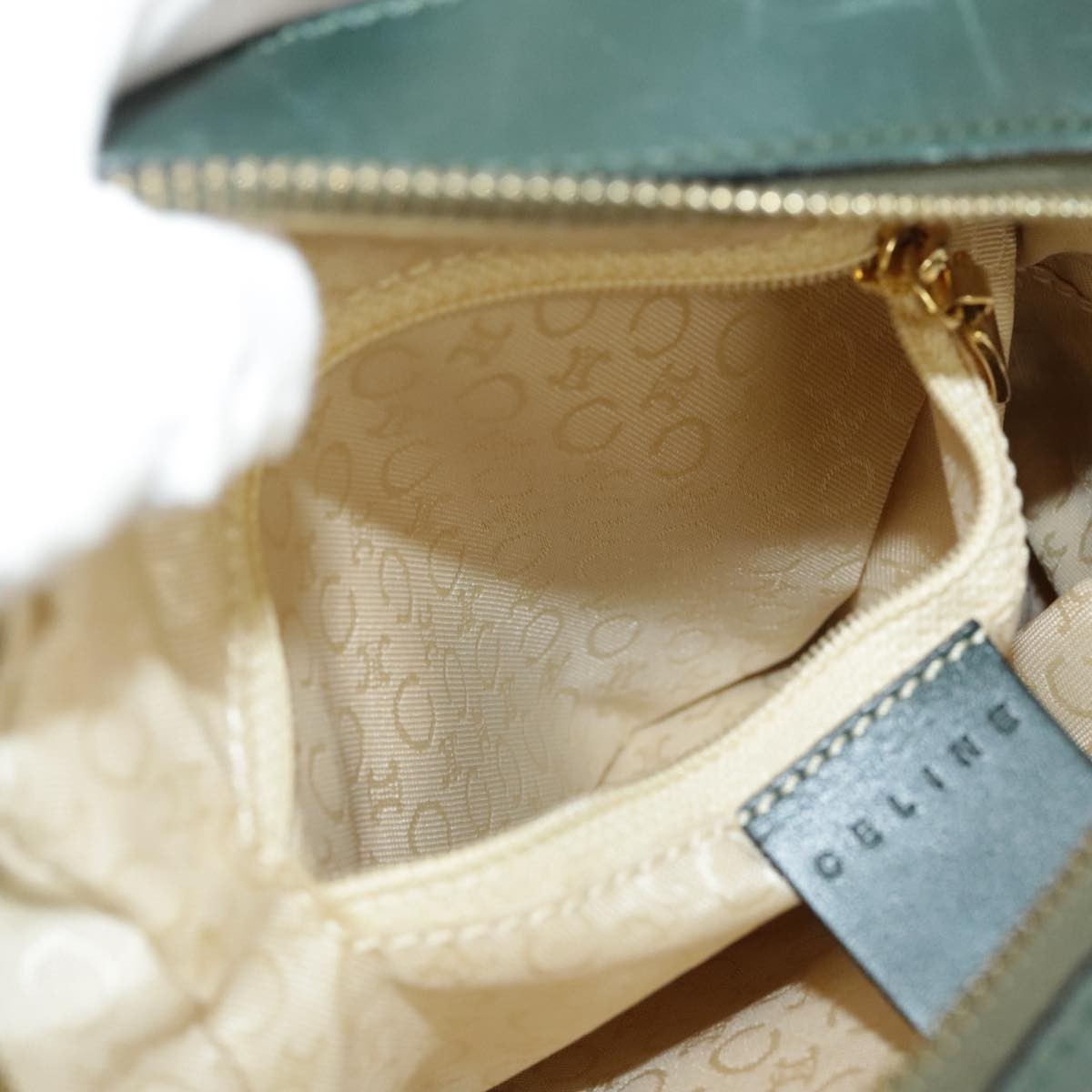 Celine C Macadam Handbag Canvas, Gray, Canvas, Handbag