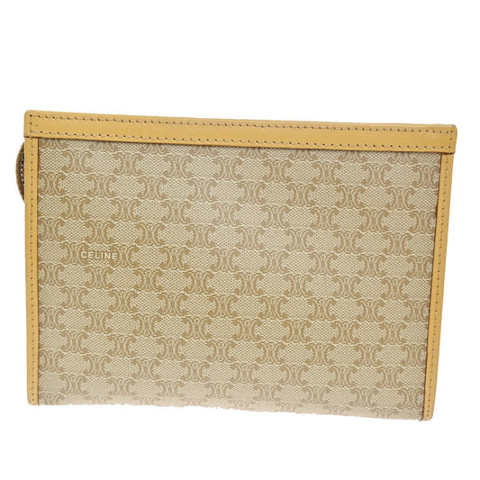 Celine C Macadam Pouch Canvas, BEIGE, PVC, Clutche & pouche