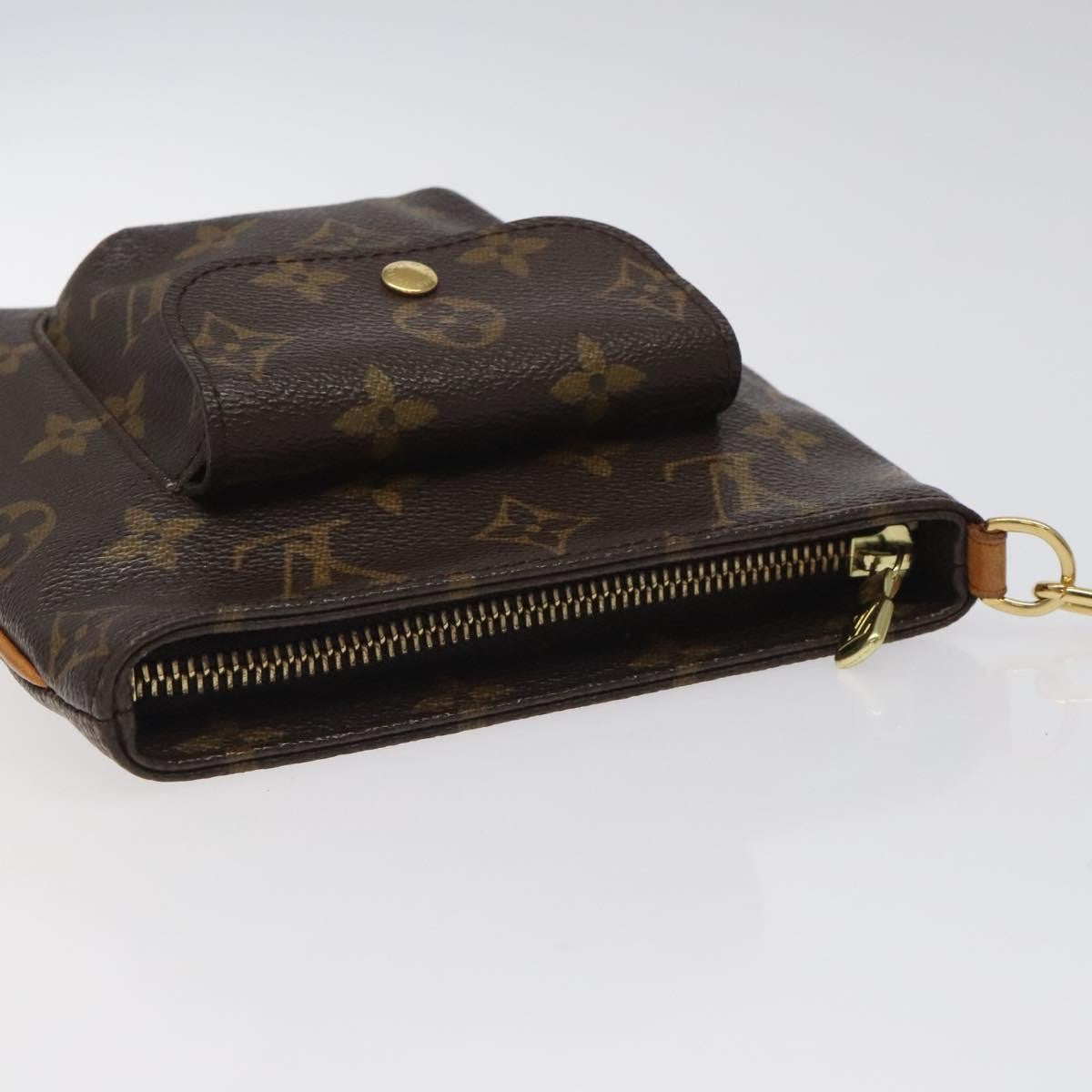 Louis Vuitton Partition Wristlet Clutch Monogram Canvas, BROWN, CANVAS, Clutche & pouche