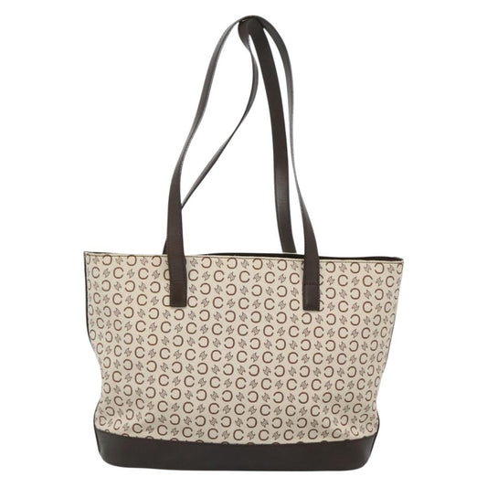 Celine Vintage Macadam Shopper Tote Leather, GOLD, CANVAS, Tote bag