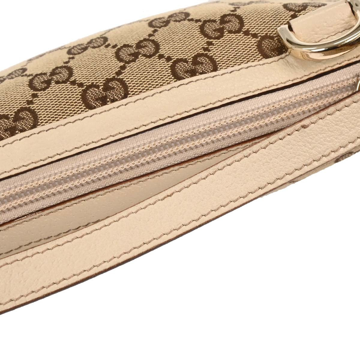 Gucci Abbey Pochette GG Coated Canvas, BEIGE, CANVAS, Clutche & pouche