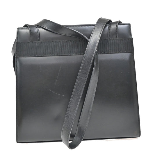 Salvatore Ferragamo Convertible Vara Bow Tote Leather, BLACK, LEATHER, Handbag