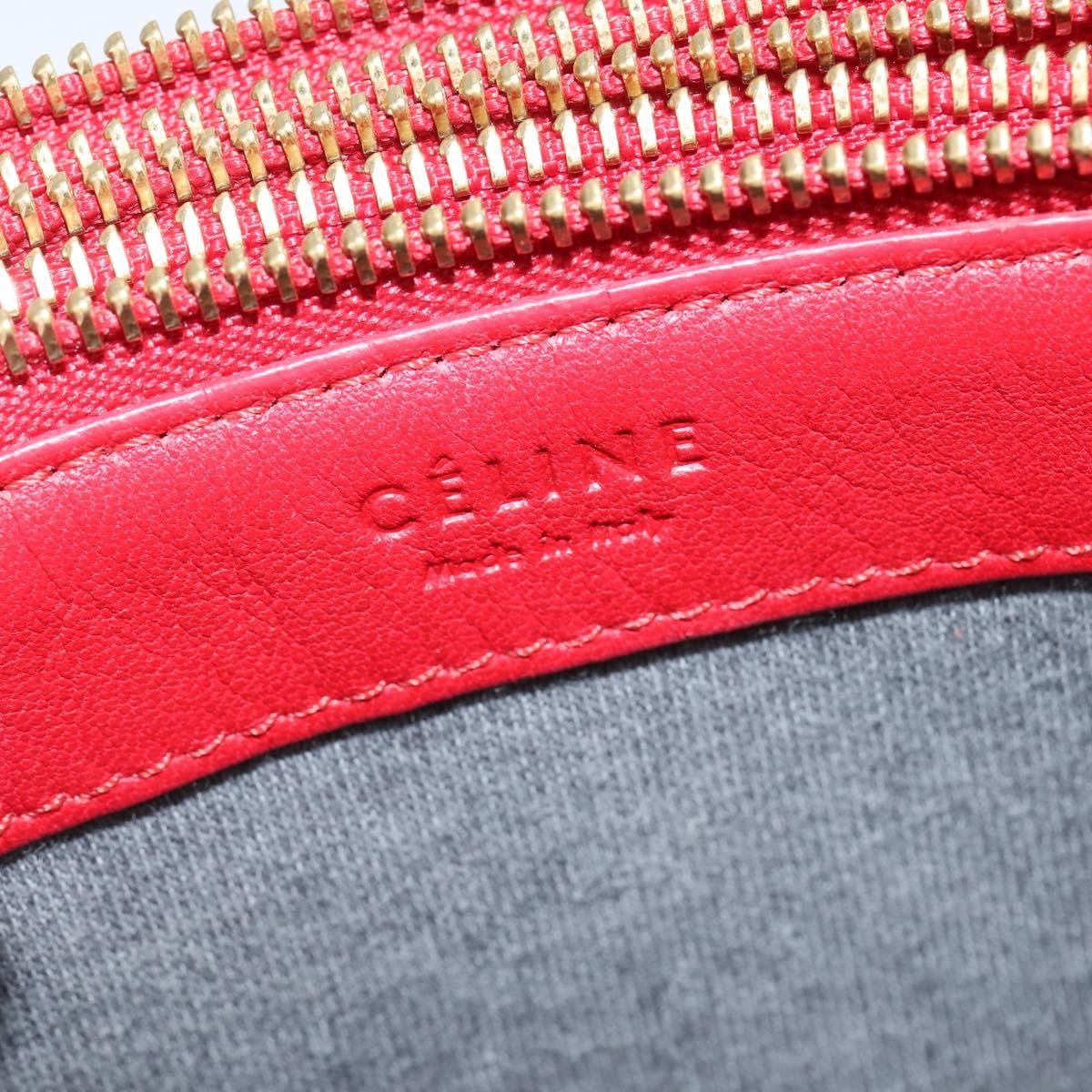 Celine Trio Crossbody Bag Leather, RED, LEATHER, Shoulder bag