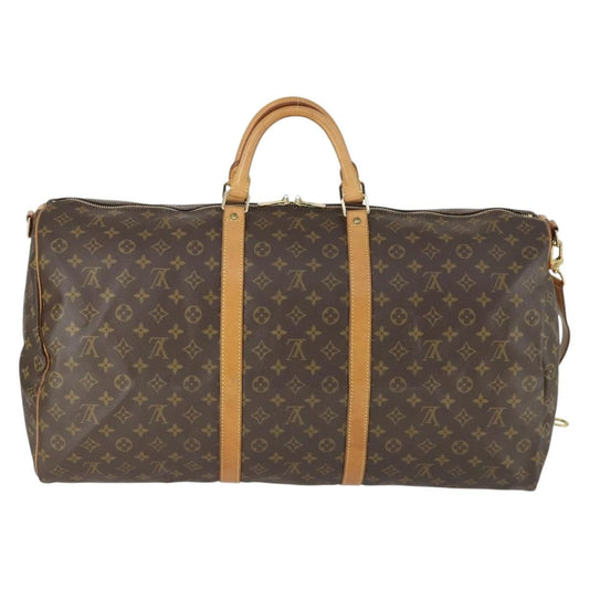 Louis Vuitton Keepall Bandouliere Bag Monogram Canvas, BROWN, CANVAS, Travel bag