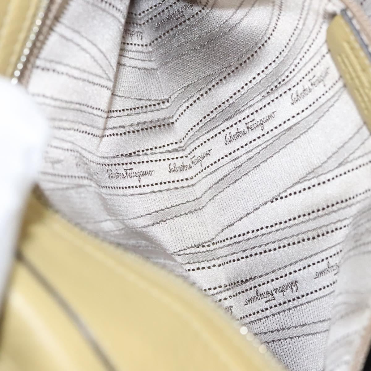 Salvatore Ferragamo Gancini handbag Leather, YELLOW, LEATHER, Handbag