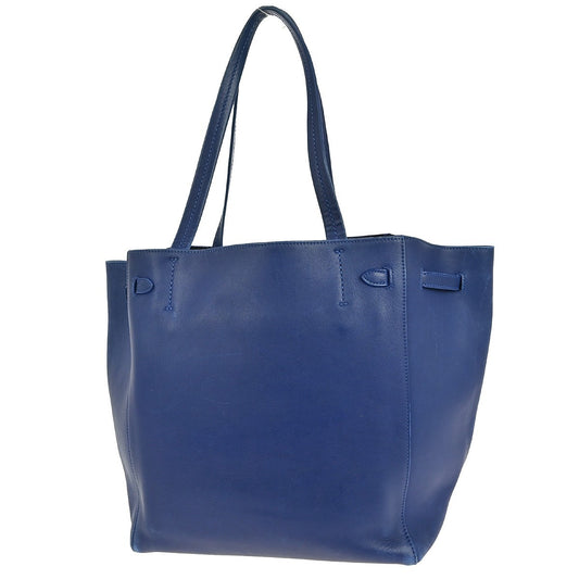 Celine Phantom Cabas Tote Leather, BLUE, LEATHER, Tote bag