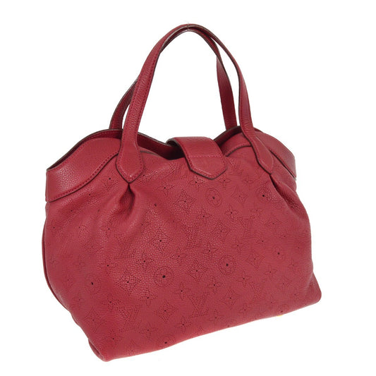Louis Vuitton Cirrus Handbag Mahina Leather, RED, LEATHER, Handbag