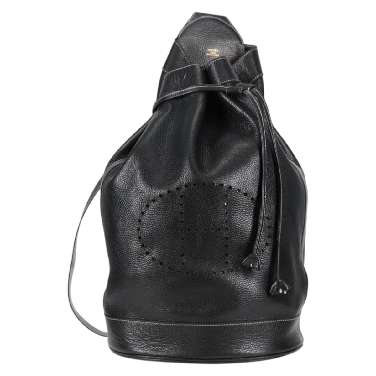 Hermes HERMES Shoulder Bag Leather, BLACK, LEATHER, Shoulder bag