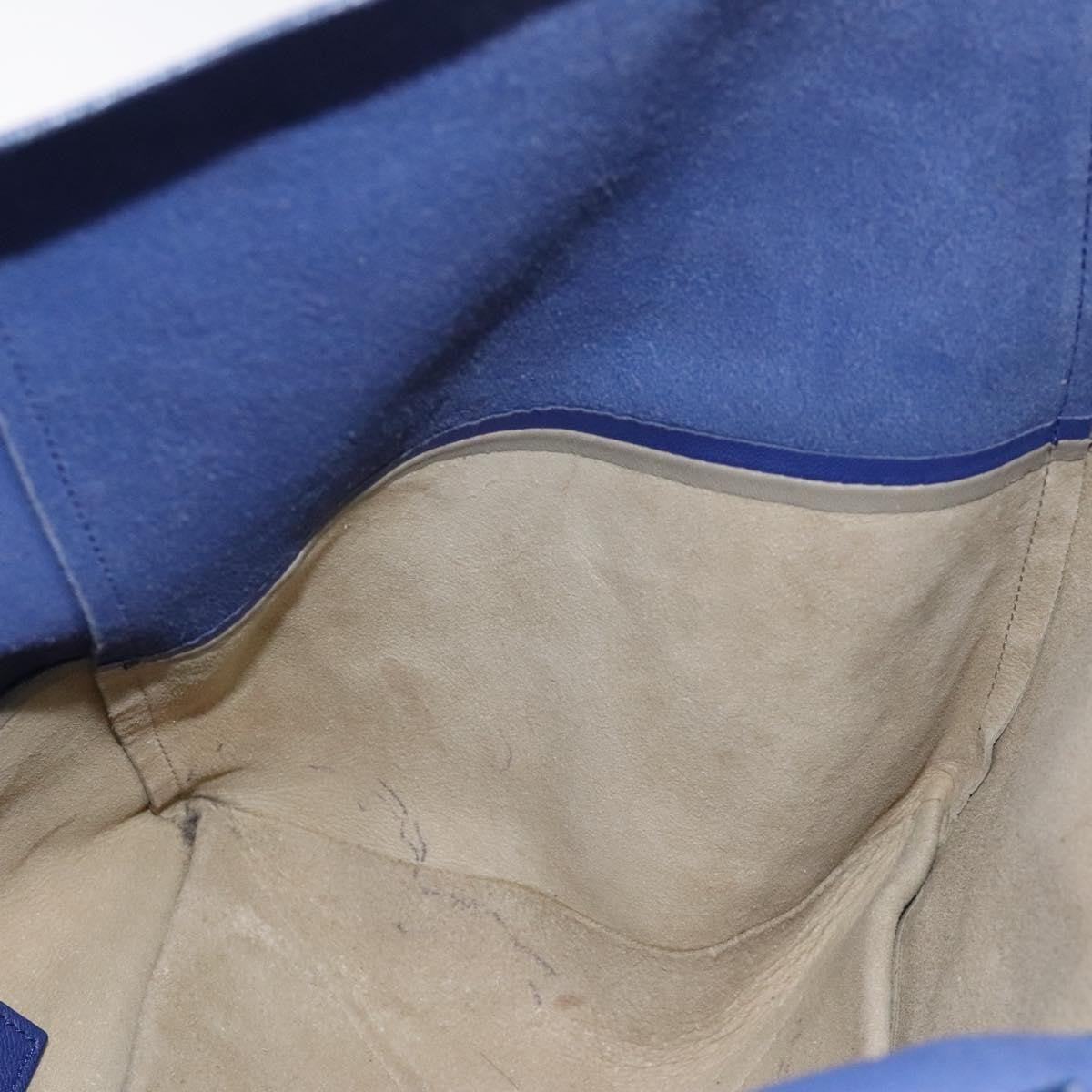 Celine Horizontal Bi-Cabas Tote Leather, BLUE, LEATHER, Tote bag