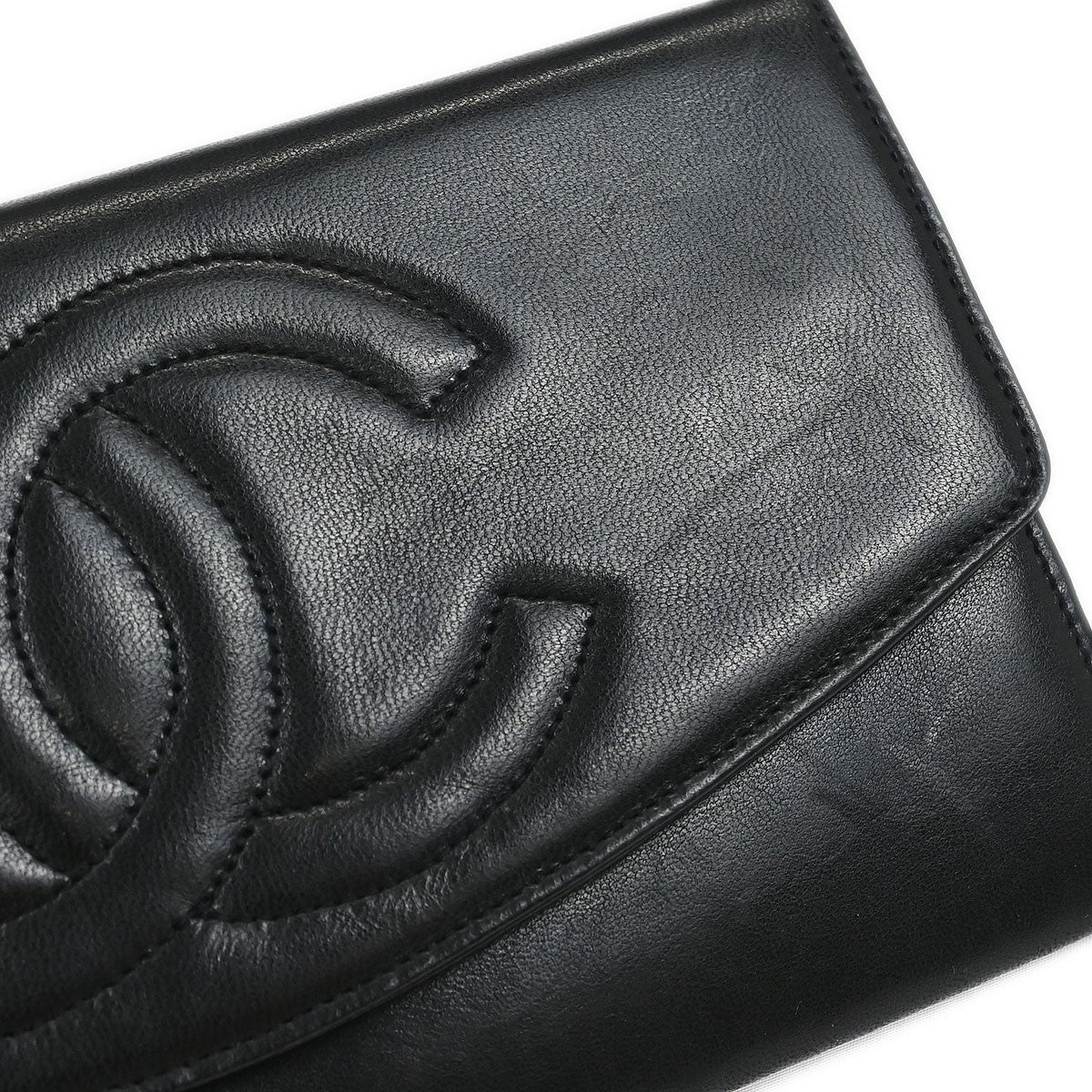 Chanel Vintage CC Flap Wallet Leather, BLACK, LEATHER, Wallets