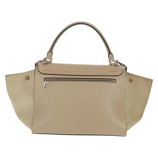 Celine Trapeze Bag Leather, BEIGE, LEATHER, Handbag