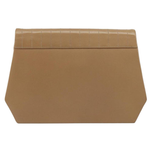 Christian Dior Vintage Chain Flap Shoulder Bag Leather, BEIGE, LEATHER, Shoulder bag