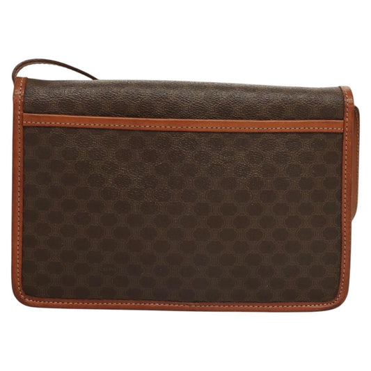 Celine Vintage Macadam Shoulder Bag Canvas, BROWN, CANVAS, Shoulder bag
