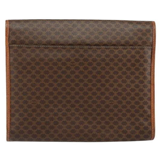 Celine Macadam Pochette Canvas and Leather, BROWN, CANVAS, Clutche & pouche